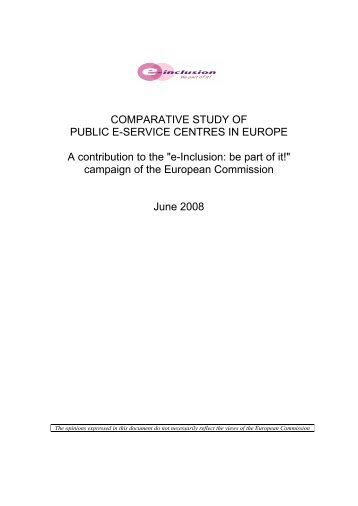 Comparative Study of Public e-Service Centres in - ePractice.eu