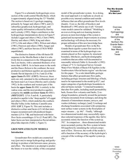 Overview of the Groundwater Hydrology of the Rio Grande Basin