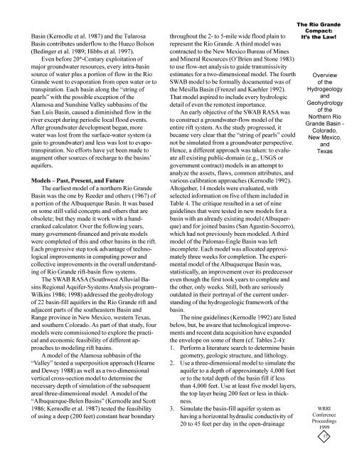 Overview of the Groundwater Hydrology of the Rio Grande Basin