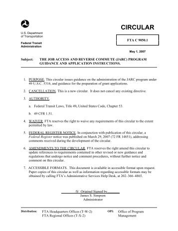 Circular FTA C 9050.1 - Federal Transit Administration - U.S. ...