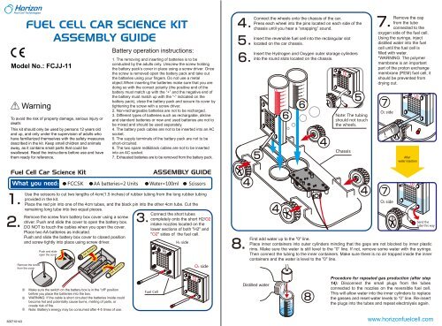 fuel cell car science kit assembly guide - Arcola Energy - Home