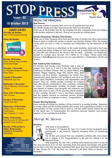 Issue: 32 18 October 2012 - Beaumaris Primary School