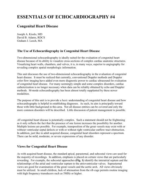 ESSENTIALS OF ECHOCARDIOGRAPHY #4 - Echo in Context