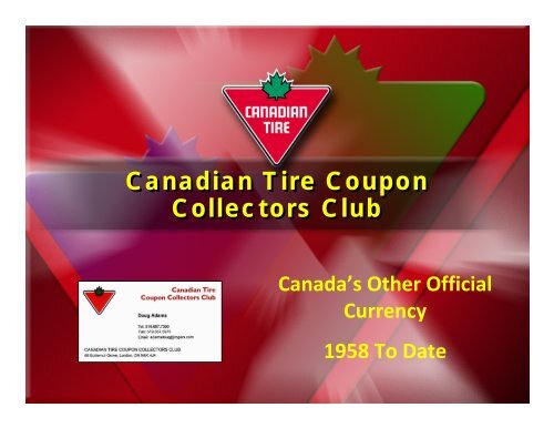 Canadian Tire Coupon Collectors Club Canadian Tire Coupon