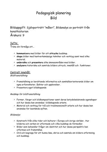 Pedagogisk planering Bild
