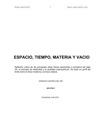 ESPACIO, TIEMPO, MATERIA Y VACIO - Casanchi