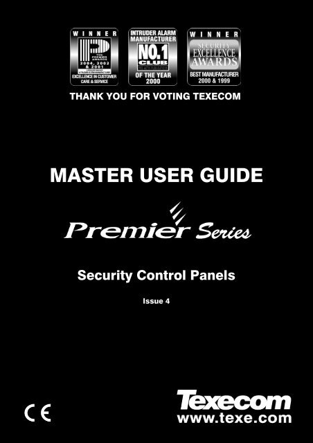 Texecom Premier Series: Master User Guide - Trelore Alarms ...