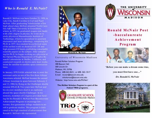 Ronald McNair Post -baccalaureate Achievement Program Who is ...