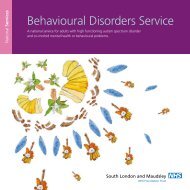 Behavioural Disorders Service booklet - SLaM National Services