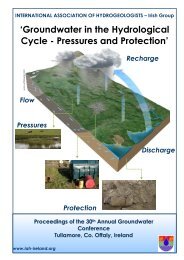 Groundwater in the Hydrological Cycle - Pressures and ... - IAH Ireland