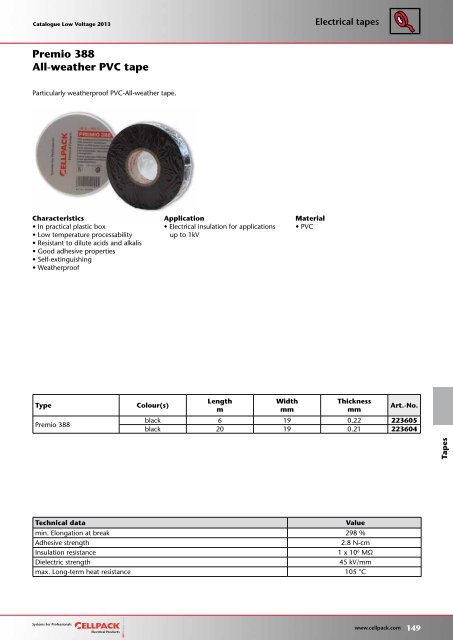 Catalogue Low voltage 2013 - Cellpack Electrical Products