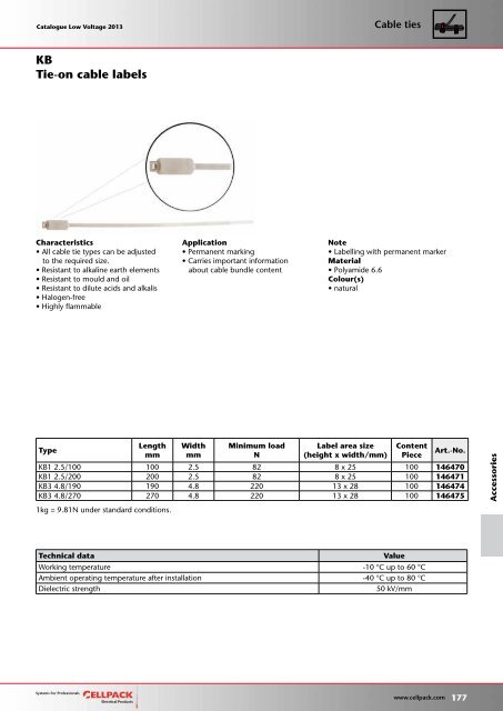 Catalogue Low voltage 2013 - Cellpack Electrical Products