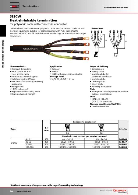 Catalogue Low voltage 2013 - Cellpack Electrical Products