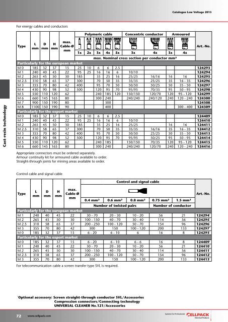 Catalogue Low voltage 2013 - Cellpack Electrical Products