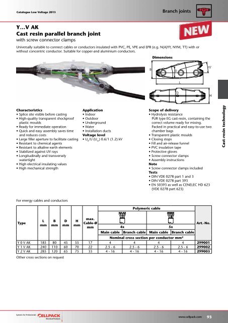 Catalogue Low voltage 2013 - Cellpack Electrical Products