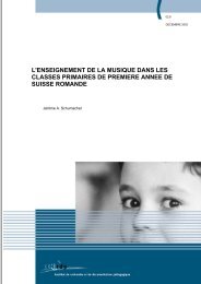 L'ENSEIGNEMENT DE LA MUSIQUE DANS LES CLASSES ... - IRDP