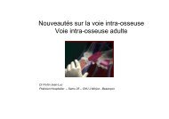 Nouveautés sur la voie intra-osseuse Voie intra-osseuse ... - CMUB