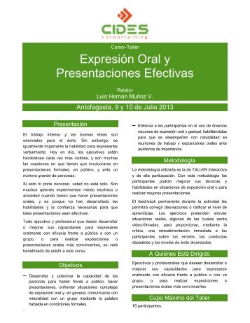 Expresión Oral y Presentaciones Efectivas - CIDES Corpotraining