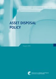 Asset Disposal Policy - Department of Treasury Western Australia