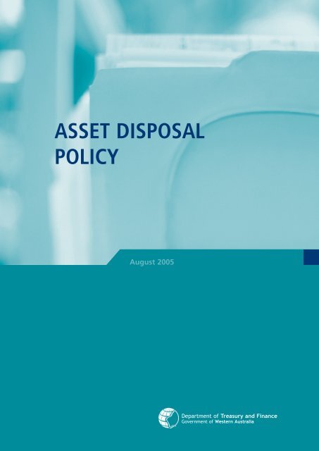 Asset Disposal Policy - Department of Treasury Western Australia