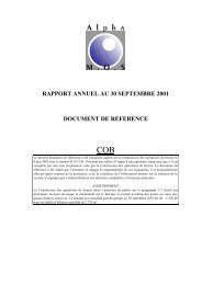 RAPPORT ANNUEL AU 30 SEPTEMBRE 2001 ... - Alpha MOS