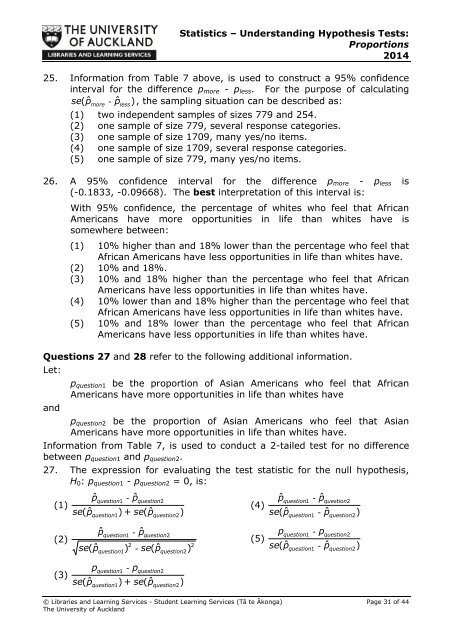 STATISTICS â UNDERSTANDING HYPOTHESIS TESTS