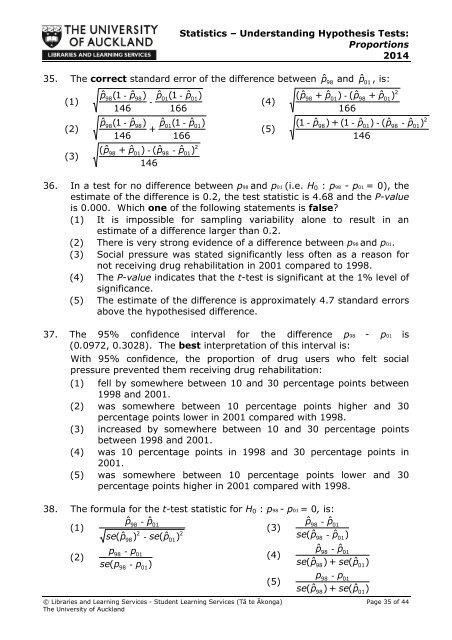 STATISTICS â UNDERSTANDING HYPOTHESIS TESTS