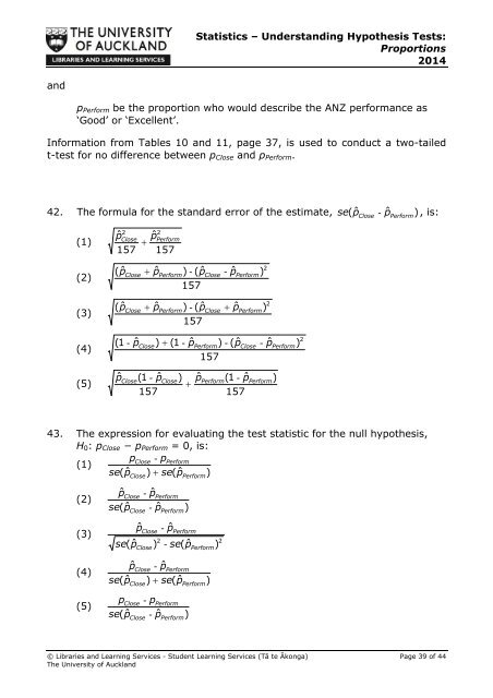 STATISTICS â UNDERSTANDING HYPOTHESIS TESTS