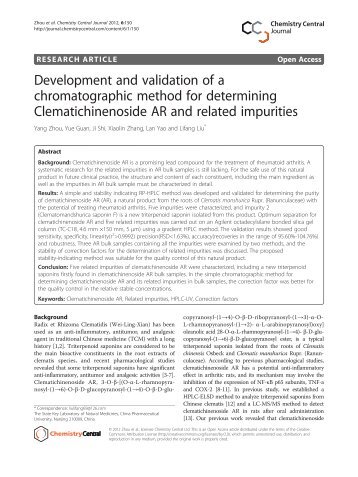 Development and validation of a chromatographic ... - Springer