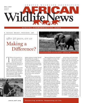 Making a Difference? - African Wildlife Foundation