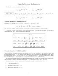 Differentiation Rules and Techniques