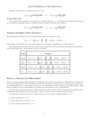 Differentiation Rules and Techniques