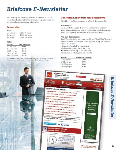 Online & E-Newsletter Demographics - Twin Cities Business