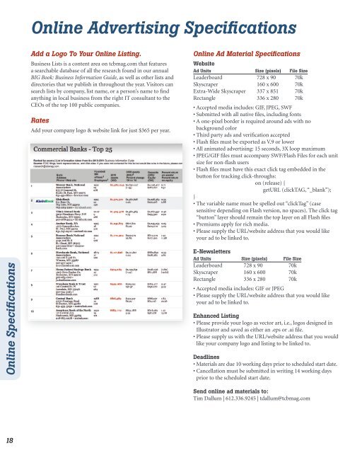 Online & E-Newsletter Demographics - Twin Cities Business