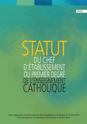 Le statut du chef d'Ã©tablissement. - ECA - Enseignement catholique ...