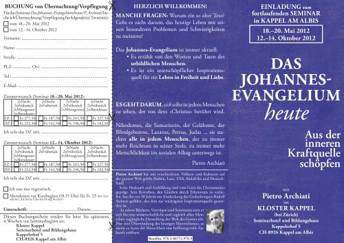 Das Johannes- evangelium heute - Archiati Verlag