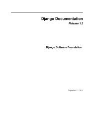 Django Documentation - Read the Docs