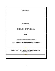 AGREEMENT BETWEEN THE BANK OF TANZANIA AND ...