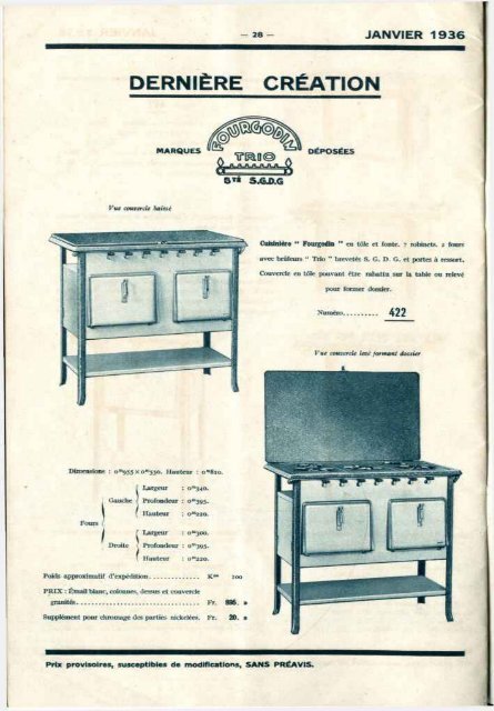 GODIN cuisine et chauffage au gaz, 1936 - Ultimheat