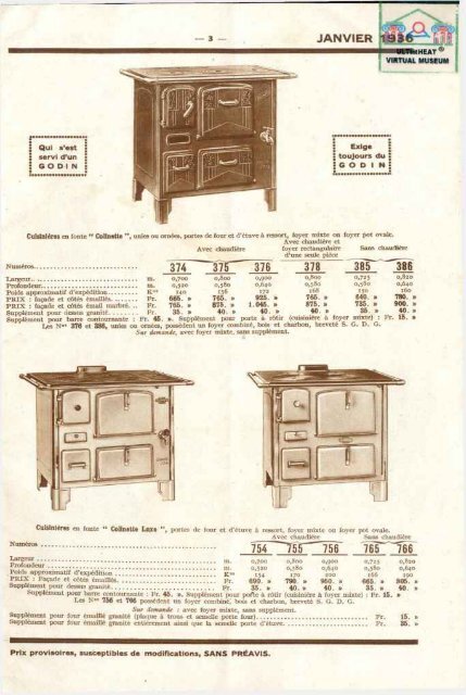 GODIN cuisine et chauffage au gaz, 1936 - Ultimheat