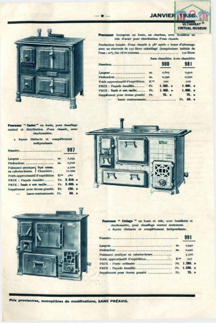 GODIN cuisine et chauffage au gaz, 1936 - Ultimheat