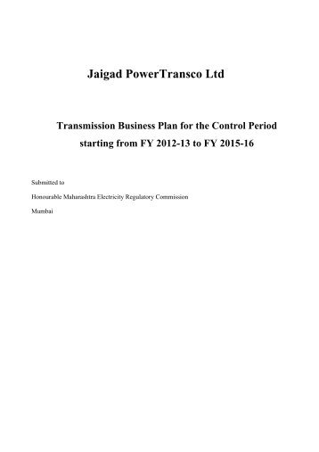 Jaigad PowerTransco Ltd Transmission Business Plan for the - Jsw.in