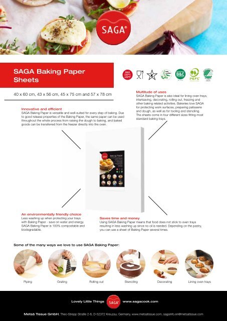 SAGA Cooking Paper Sheets - sagacook.com