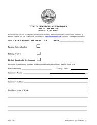 Application For Special Permit A-3 - Town of Hingham Massachusetts