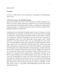 1 Claudia de Witt E-Learning Erschienen in: Hüther, Jürgen/ Schorb ...
