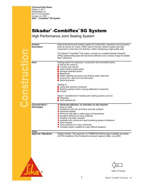 Sikadur Combiflex SG System - Sika Indonesia