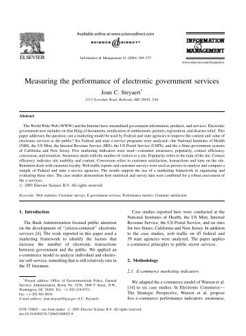 Measuring the performance of electronic government services