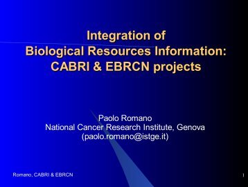 CABRI & EBRCN projects