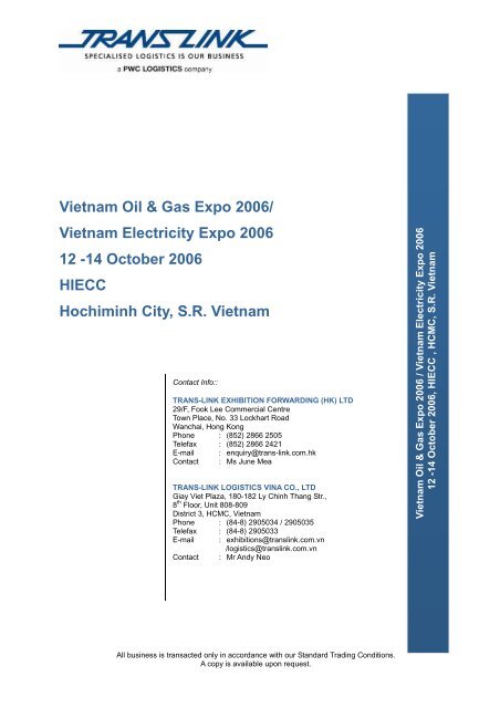 Vietnam Oil & Gas Expo 2006/ Vietnam Electricity Expo 2006 12 -14 ...