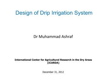 Design of Drip Irrigation System